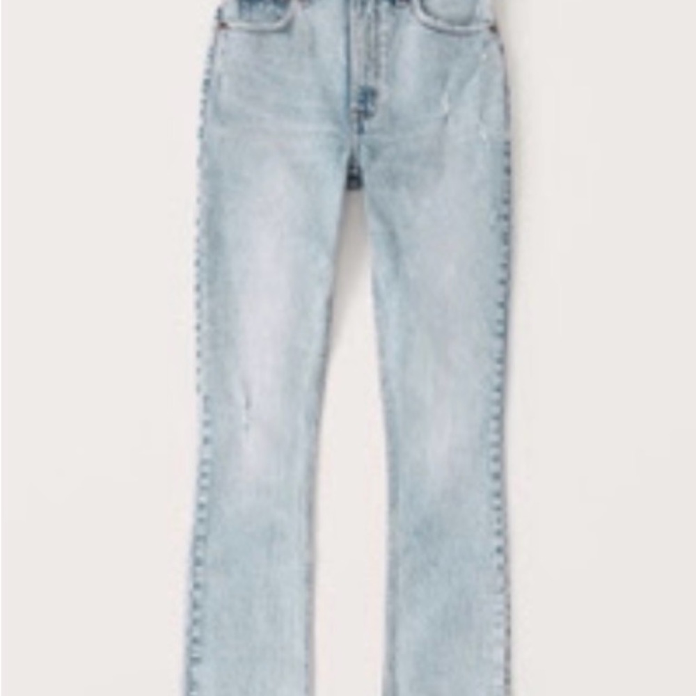 Abercrombie & Fitch Women's Acid Wash Straight Leg Jeans-90s Skinny High Rise